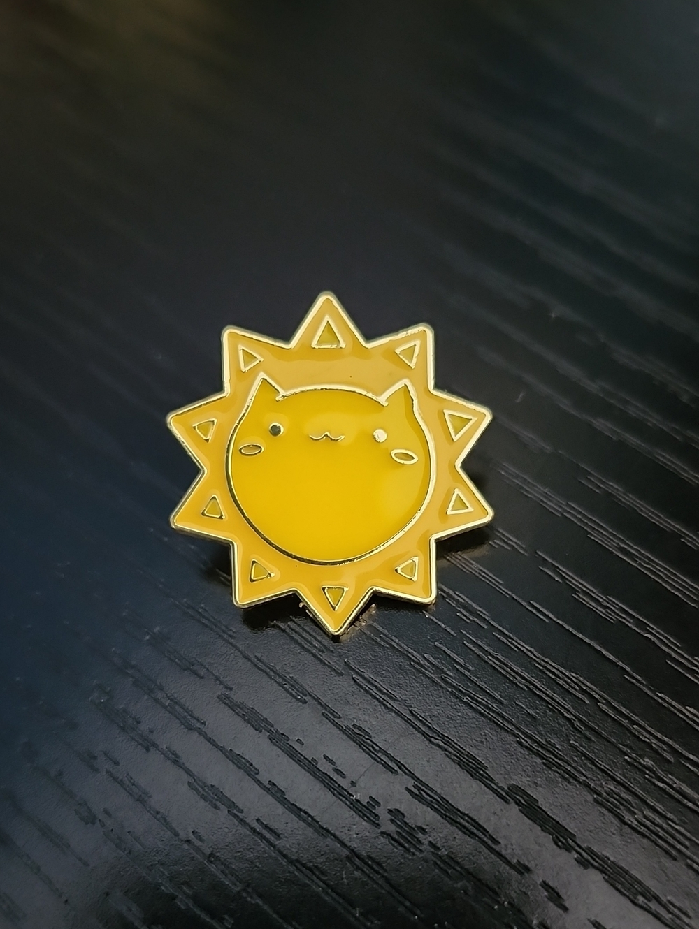 Yellow Sunshine Cat Enamel Pin
